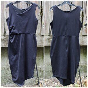 Betabrand - No Sweat Asymmetric Dress, Travel (PLANE) Dress, Navy, Med